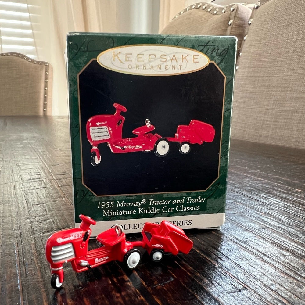 1955 Murray Tractor W/Trailer`1999`Miniature-Kiddie Car Series,Hallmark Ornament